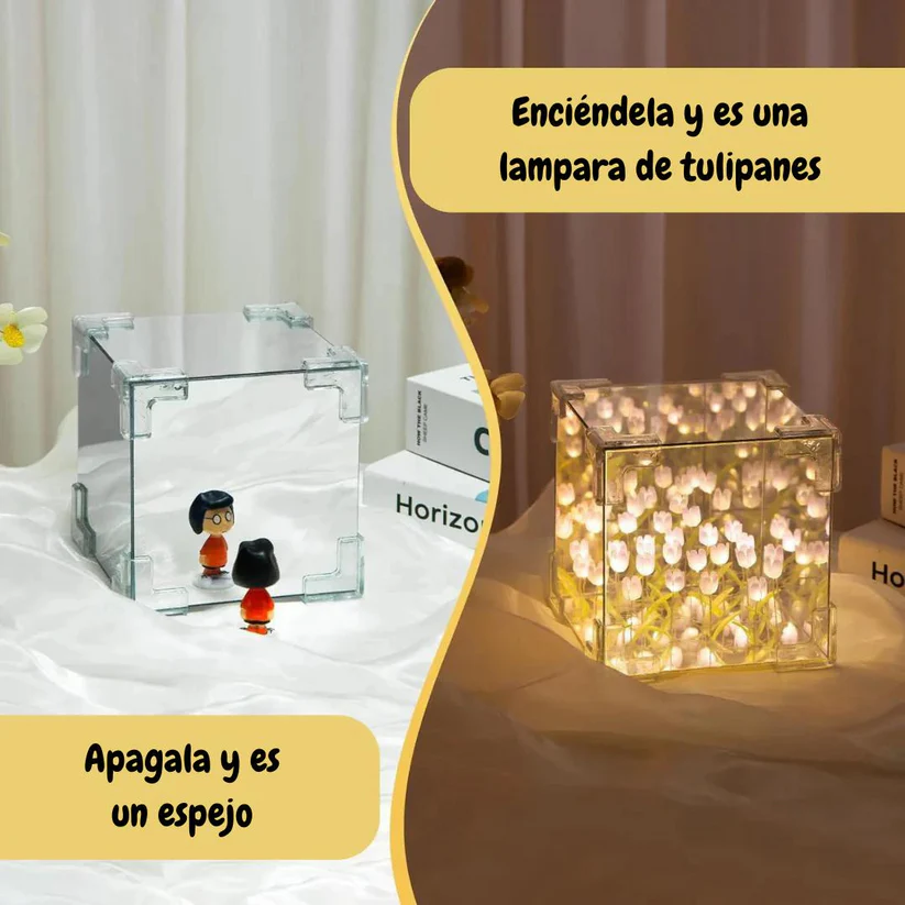 Lampara LED Cubo de Tulipanes Para Armar