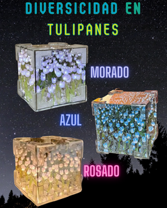 Lampara LED Cubo de Tulipanes Para Armar